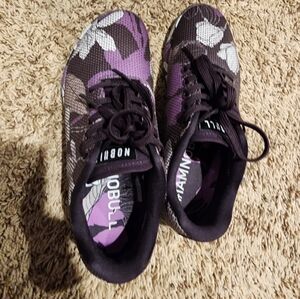 NoBull purple magnolia floral trainers. Worn 3 times. Size 8.5